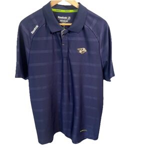 Nashville Predators Reebok Center Ice Hockey NHL Polo Golf Shirt PlayDry Sz L